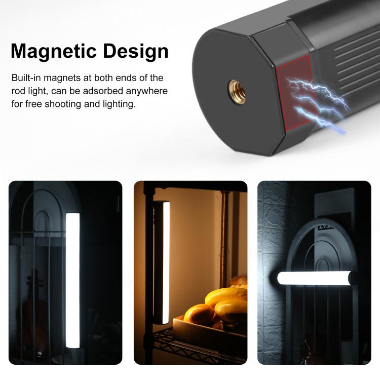 PULUZ 30cm Photo Handheld Full Color RGB Stick Light Magnetic LED Fill Light
