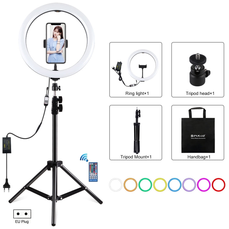 PULUZ 11.8 inch 30cm RGB Light 1.1m Tripod Mount Dimmable LED Ring Vlogging Selfie Photography Video Lights Live Broadcast Kits with Cold Shoe Tripod Ball Head & Phone Clamp, 12 inch RGB+Tripod(EU), 12 inch RGB+Tripod(UK), 11.8 inch RGB+Tripod(AU)     ...