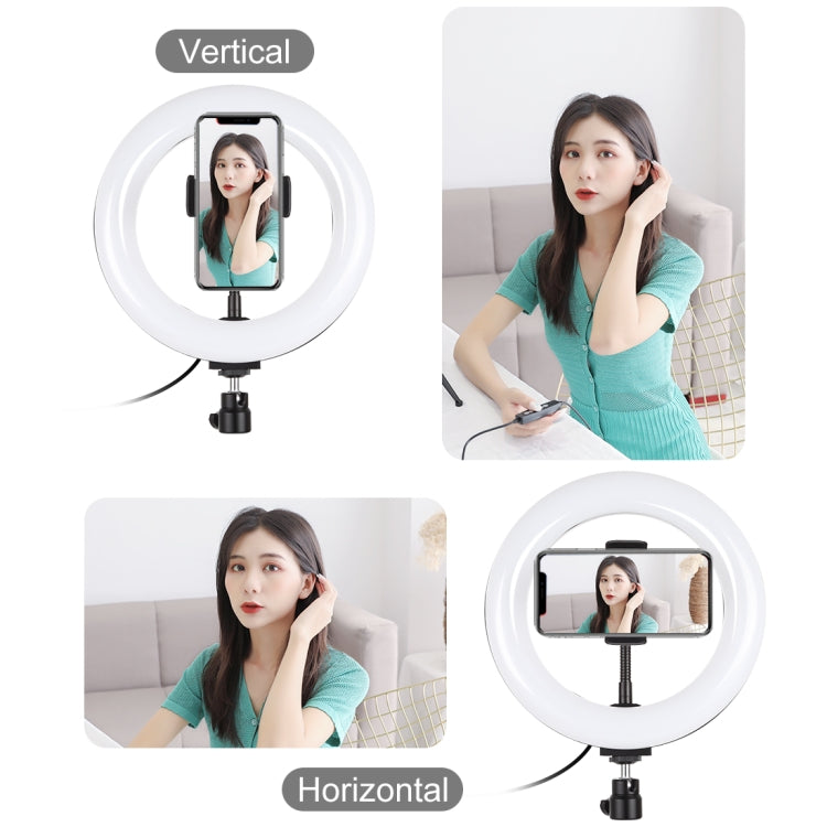 PULUZ 7.9 inch 20cm Light + Desktop Tripod Mount USB 3 Modes Dimmable Dual Color Temperature LED Curved Light Ring Vlogging Selfie Beauty Photography Video Lights with Phone Clamp, 7.9 inch + Desktop Tripod, 7.9 inch+Tripod
