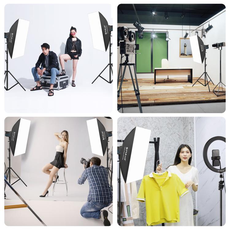 PULUZ 120W Photo Studio Strobe Flash Light Kit with Softbox Reflector & Tripod, Rectangle 120W 2700K-6500K Light Kit AU Plug, Rectangle 120W 2700K-6500K Light Kit EU Plug, Rectangle 120W 2700K-6500K Light Kit UK Plug                                    ...