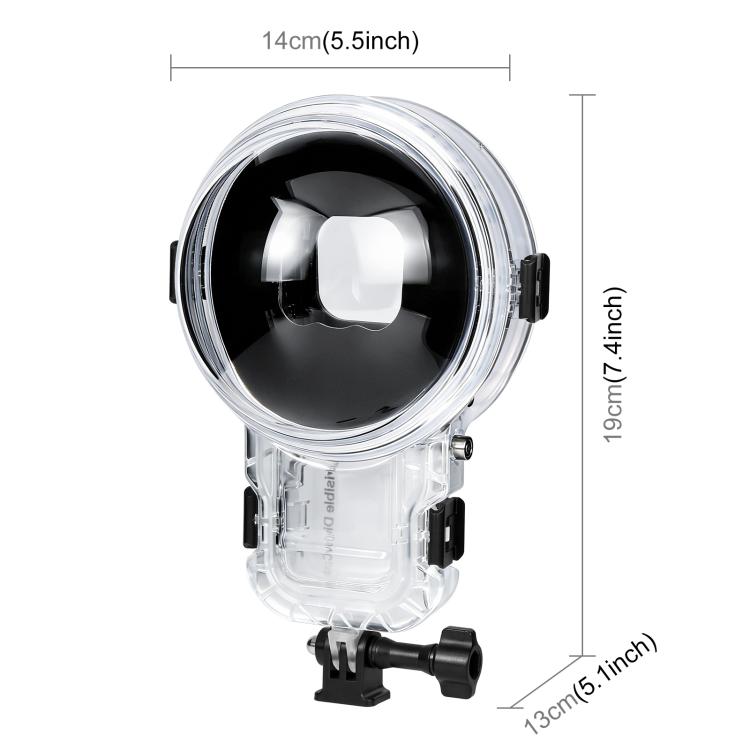 For Insta360 X5 PULUZ Pro-Level 50m Waterproof Sealed Diving Case