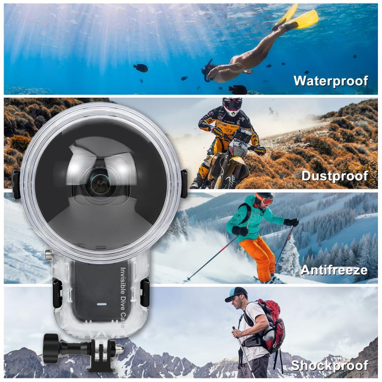 For Insta360 X5 PULUZ Pro-Level 50m Waterproof Sealed Diving Case