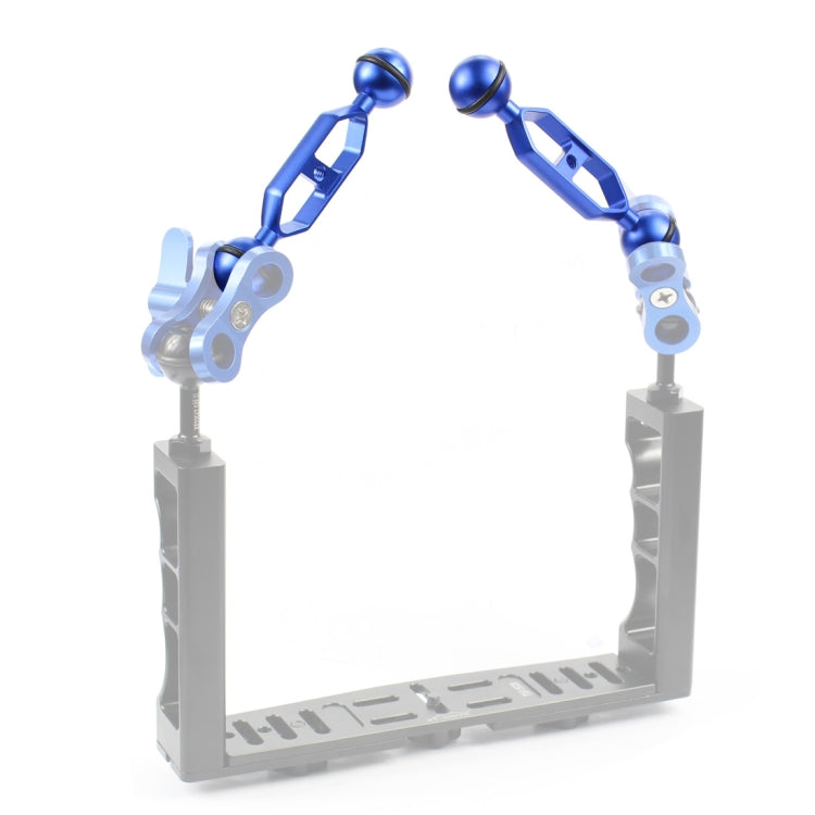 PULUZ 5.0 inch 12.6cm Aluminum Alloy Dual Balls Arm, Ball Diameter: 25mm, 5.0 inch (Black), 5.0 inch (Blue), 5.0 inch (Red)