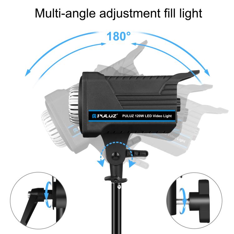 PULUZ 220V 120W Studio Video Light Dual Color Temperature Built-in Dissipate Heat System with Remote Control, 120W 2700K-6500K AU Plug, 120W 2700K-6500K EU Plug, 120W 2700K-6500K UK Plug, 120W 2700K-6500K US Plug