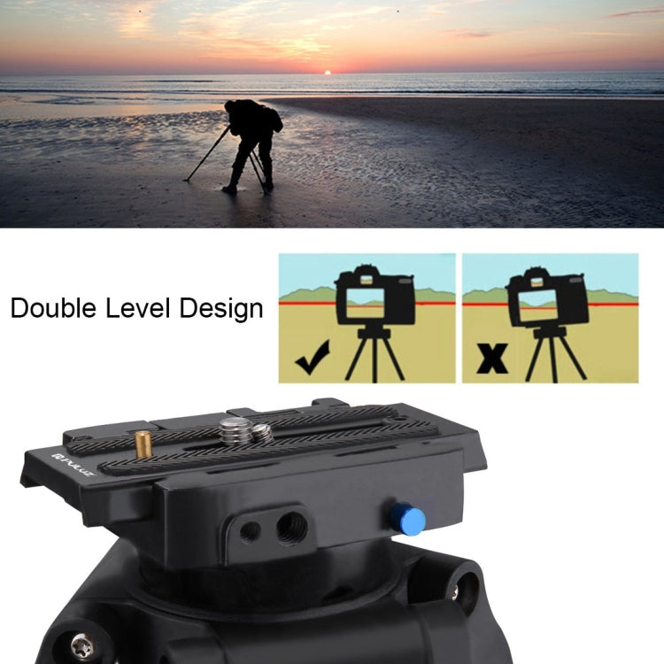 PULUZ Quick Release Clamp Adapter + Quick Release Plate for  DSLR & SLR Cameras, QR Plate Black, QR Plate Gold