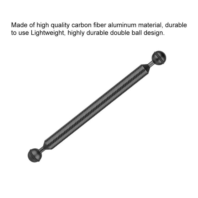 PULUZ 11 inch 28cm Length 20.8mm Diameter Dual Balls Carbon Fiber Floating Arm, Ball Diameter: 25mm, 11 inch Black, 11 inch Blue, 11 inch Red
