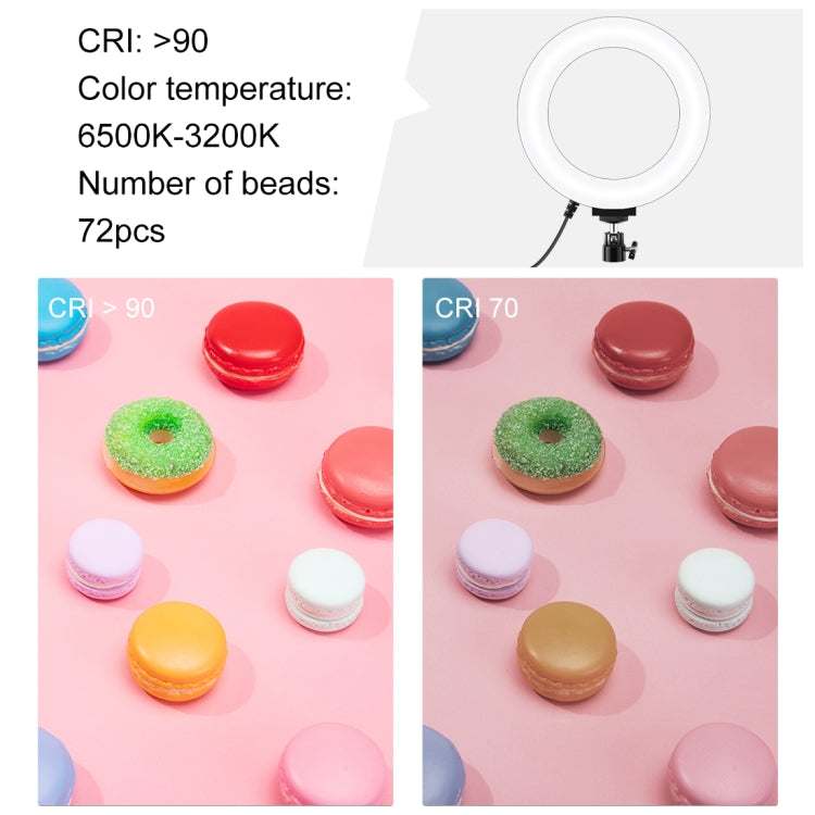 PULUZ 6.2 inch 16cm USB 3 Modes Dimmable LED Ring Vlogging Photography Video Lights with Tripod Ball Head, 6.2 inch, 6.2 inch Light