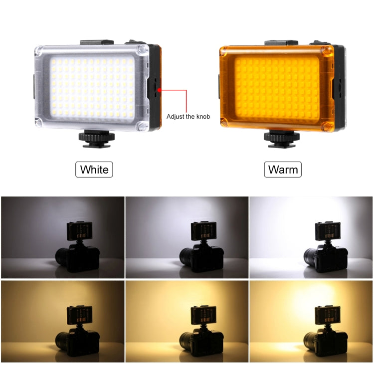 PULUZ Pocket 96 LEDs 860LM Professional Vlogging Photography Video & Photo Studio Light with White and Orange Magnet Filters Light Panel for Canon, Nikon, DSLR Cameras, 96 LED (AE), 104 LED