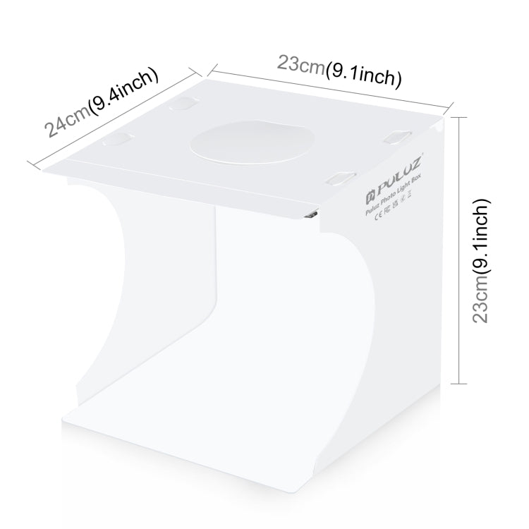 PULUZ 20cm Folding Portable 550LM Light Photo Lighting Studio Shooting Tent Box Kit with 2 Colors Backdrops (Black, White), Unfold Size: 24cm x 23cm x 23cm, 1 LED Panel, 20cm Box with 2 Colors Backdrops