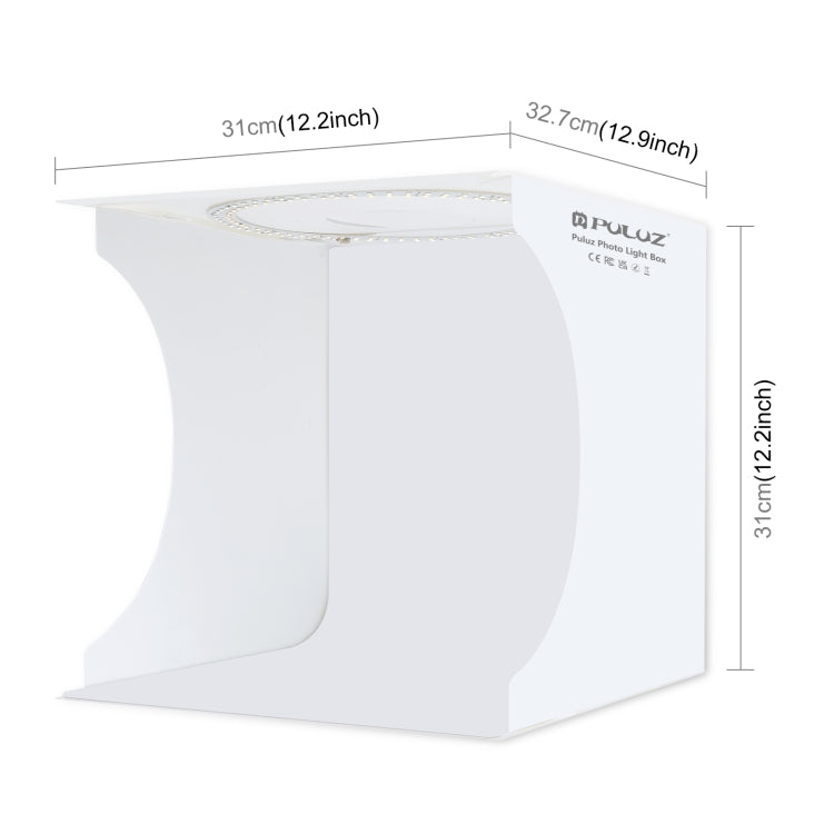 PULUZ 30cm Folding Portable Ring Light Board Photo Lighting Studio Shooting Tent Box Kit with 6 Colors Backdrops (Black, White, Yellow, Red, Green, Blue), Unfold Size: 31cm x 31cm x 32cm, 30cm Box(RU), 30cm Box