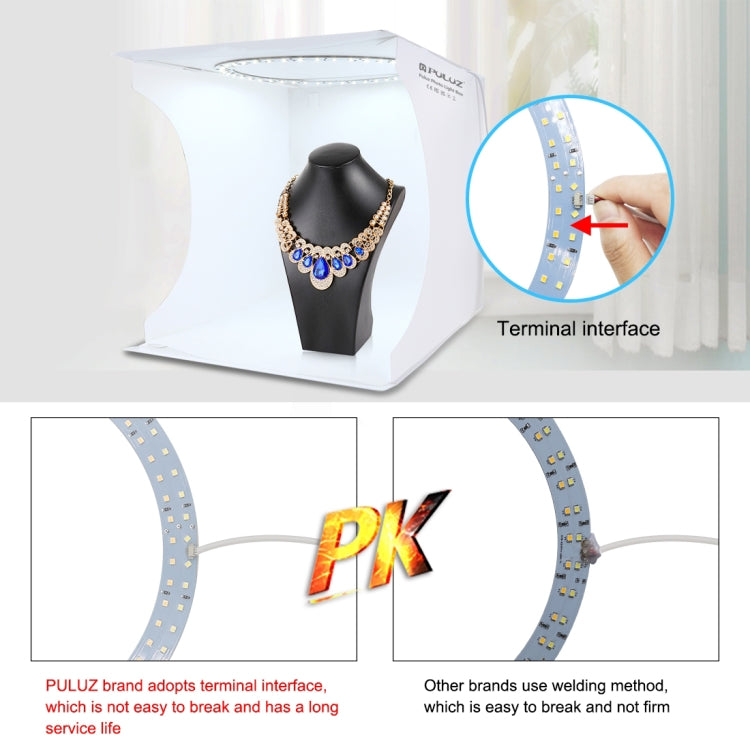 PULUZ 30cm Folding Portable Ring Light Board Photo Lighting Studio Shooting Tent Box Kit with 6 Colors Backdrops (Black, White, Yellow, Red, Green, Blue), Unfold Size: 31cm x 31cm x 32cm, 30cm Box(RU), 30cm Box