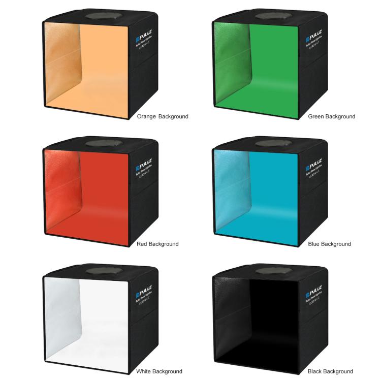 PULUZ 30cm Folding Ring Light Photo Lighting Studio Shooting Tent Box Kit with 6 Colors Black / White / Orange / Red / Green / Blue Backdrops, 30cm Box Black, 30cm Box Black RU, 30cm Box Green RU, 30cm Box Green