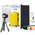 PULUZ 80cm Folding Portable 90W 14000LM High CRI White Light Photo Lighting Studio Shooting Tent Box Kit with 3 Colors Black, White, Orange Backdrops