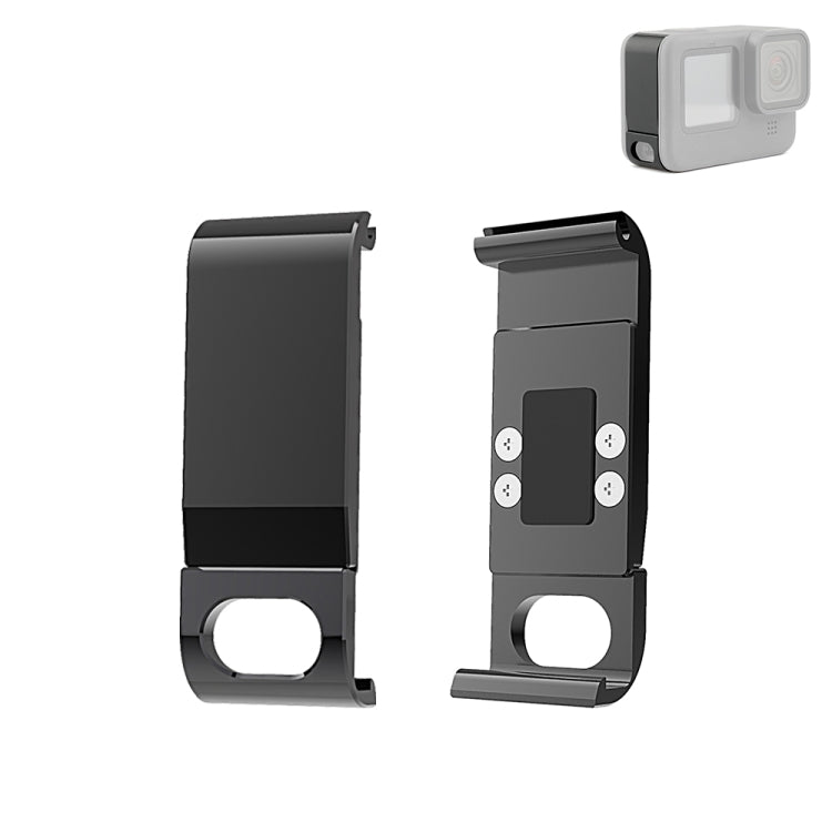 PULUZ Metal Battery Side Interface Cover for GoPro MISSION 1 / 1 PRO / HERO13 Black /12 Black /11 Black /10 Black /9 Black, Metal Plastic Side Cover