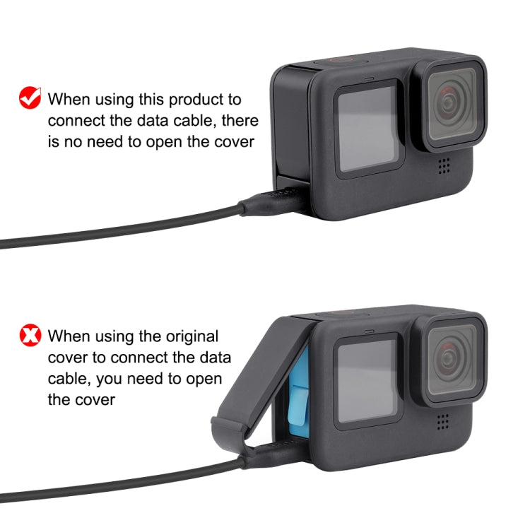 PULUZ Metal Battery Side Interface Cover for GoPro MISSION 1 / 1 PRO / HERO13 Black /12 Black /11 Black /10 Black /9 Black, Metal Plastic Side Cover