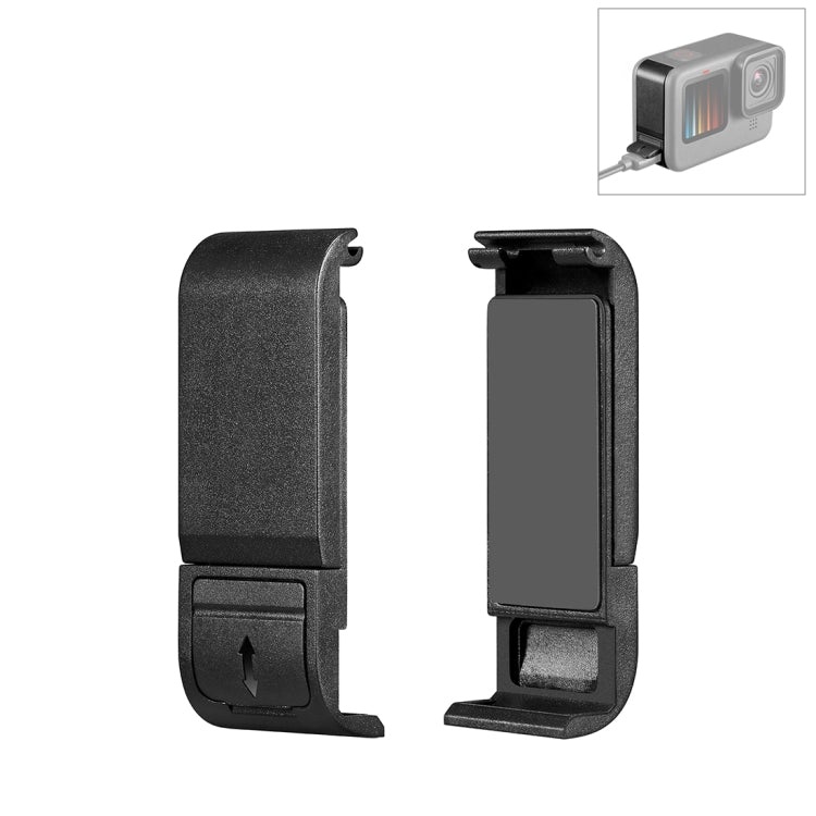 PULUZ POM Plastic Battery Side Interface Cover for GoPro MISSION 1 / 1 PRO / HERO13 Black /12 Black /11 Black /10 Black /9 Black, POM Plastic Side Cover