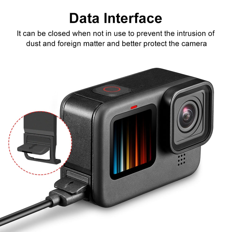 PULUZ POM Plastic Battery Side Interface Cover for GoPro MISSION 1 / 1 PRO / HERO13 Black /12 Black /11 Black /10 Black /9 Black, POM Plastic Side Cover