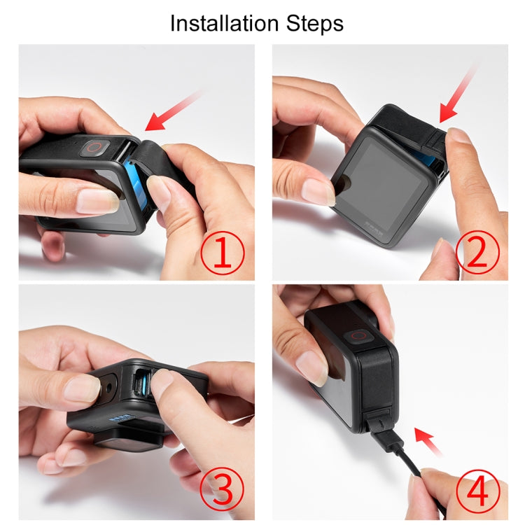 PULUZ POM Plastic Battery Side Interface Cover for GoPro MISSION 1 / 1 PRO / HERO13 Black /12 Black /11 Black /10 Black /9 Black, POM Plastic Side Cover
