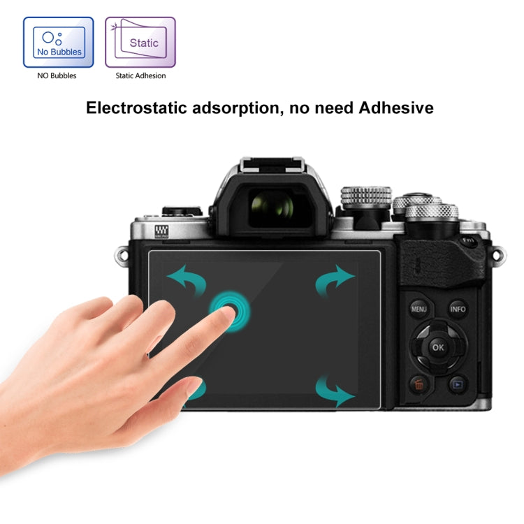 PULUZ 2.5D 9H Tempered Glass Film for Olympus EM10 / II / III / OM-D / EM-1/ II / III / E-P5 / E-PL7 / E-PL8 / 8 / 9 EM5 II / PEN-F / EM1X, Nikon 1V3, Panasonic GF6 / G99 / GX7III GX8 / GH3, Fujifilm X-H1, For Olympus EM10 / EM10-2