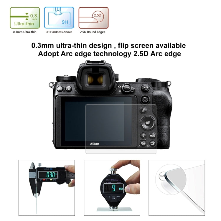 PULUZ 2.5D 9H Tempered Glass Film for Nikon Z6 / Z7, For Nikon Z6 / Z7