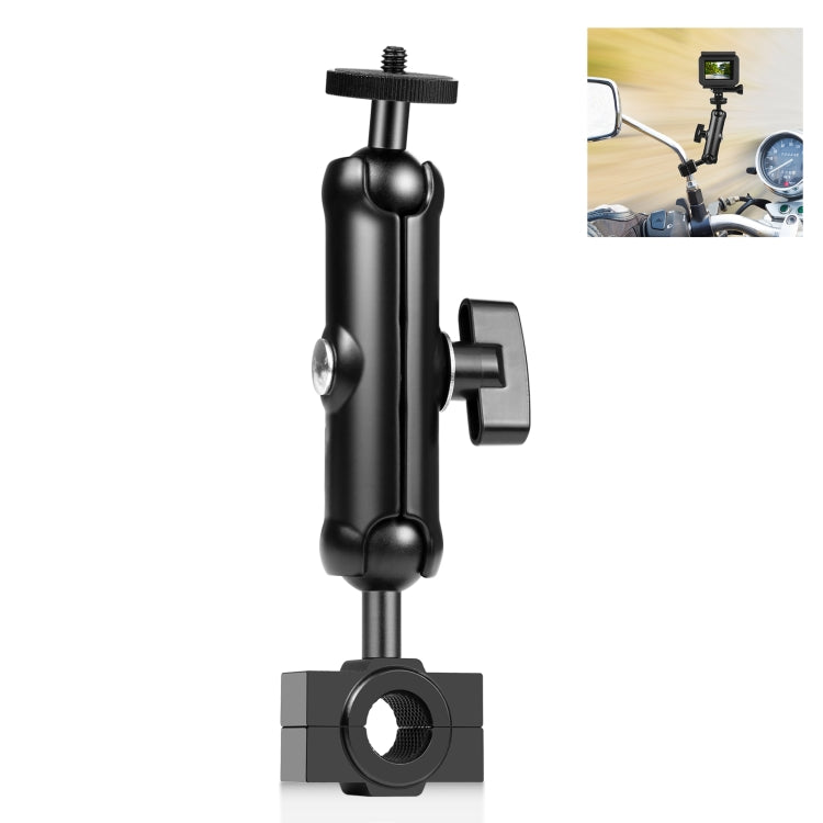 PULUZ Motorcycle Holder Rearview Mirror Fixed Mount for DJI, Insta360, GoPro and Other Action Cameras, Rearview Mirror Mount