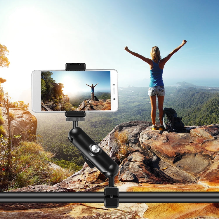 PULUZ Motorcycle Holder Rearview Mirror Fixed Mount for DJI, Insta360, GoPro and Other Action Cameras, Rearview Mirror Mount