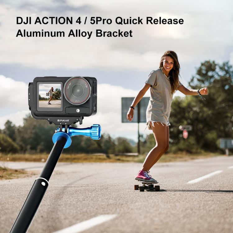 For DJI Osmo Action 5 Pro / 4 / 3 PULUZ Vertical Horizontal Shooting Quick Release Metal Magnetic L Bracket, For DJI Osmo Action 5 Pro / 4