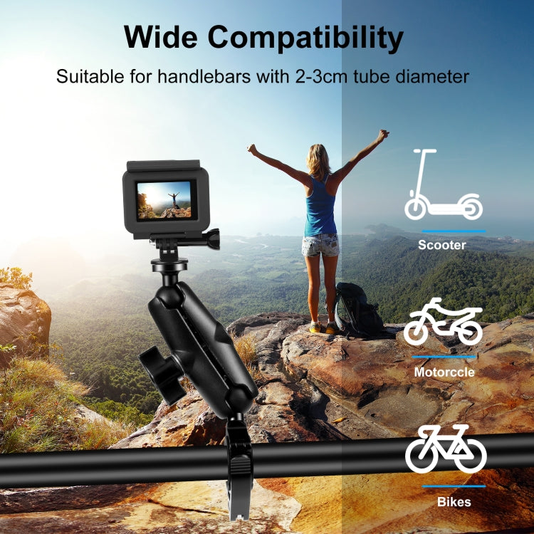 PULUZ Motorcycle O-Clip Quick Release Clamp Handlebar Fixed Mount Holder for DJI, Insta360, GoPro and Other Action Cameras, O-Clip Mount