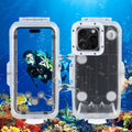 For iPhone 16 Pro Max PULUZ 40m/130ft Waterproof Diving Case with One-way Valve Photo Video Taking Underwater Housing Cover, For iPhone 16 Pro Max (White), For iPhone 16 Pro Max (Transparent)
