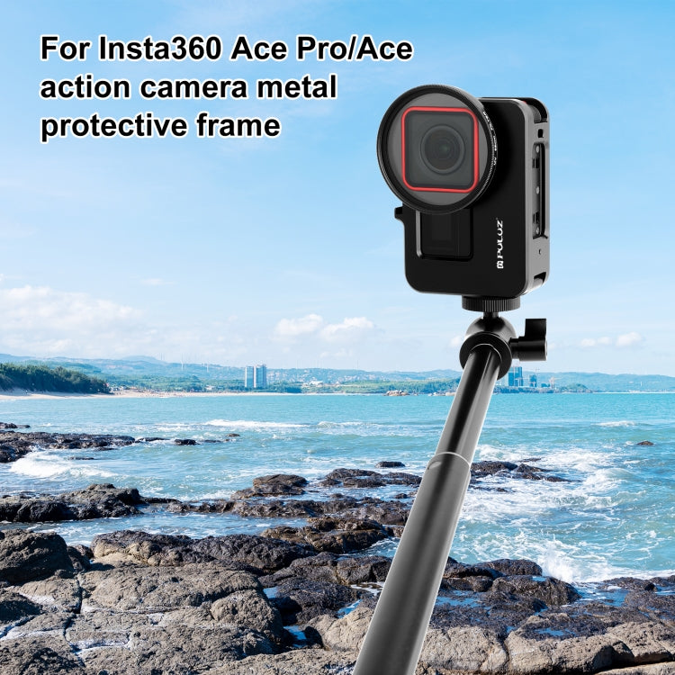 For Insta360 Ace Pro / Ace PULUZ Metal Rabbit Cage Adapter Frame with 52mm UV Filter & Adapter Ring, For Insta360 Ace Metal Cage 1