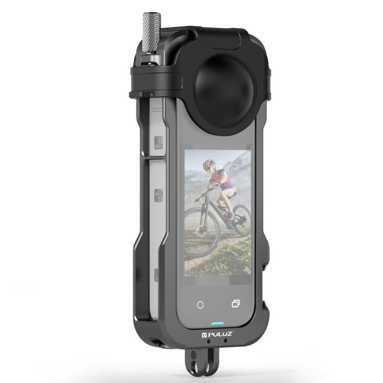For Insta360 X4 PULUZ Metal Protective Cage Rig Housing Frame with Lens Cover, For Insta360 X4